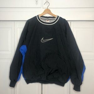 Nike sweater windbreaker black and blue larger